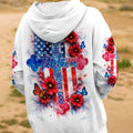 One Nation Under God Floral Flag Women's All Over Print Shirt   - Tlnt1903261