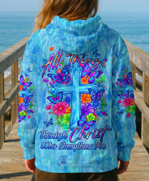 I Can Do All Things Floral Women's All Over Print Shirt  - Tlhn2004262