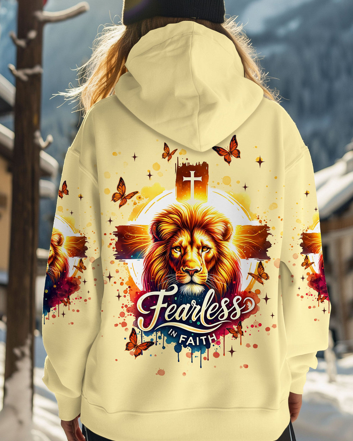 Fearless In Faith Lion Women's All Over Print Shirt   - Tlnt3107254