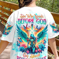She Who Kneels Before God Warrior Women's All Over Print Shirt - Tltw0403244