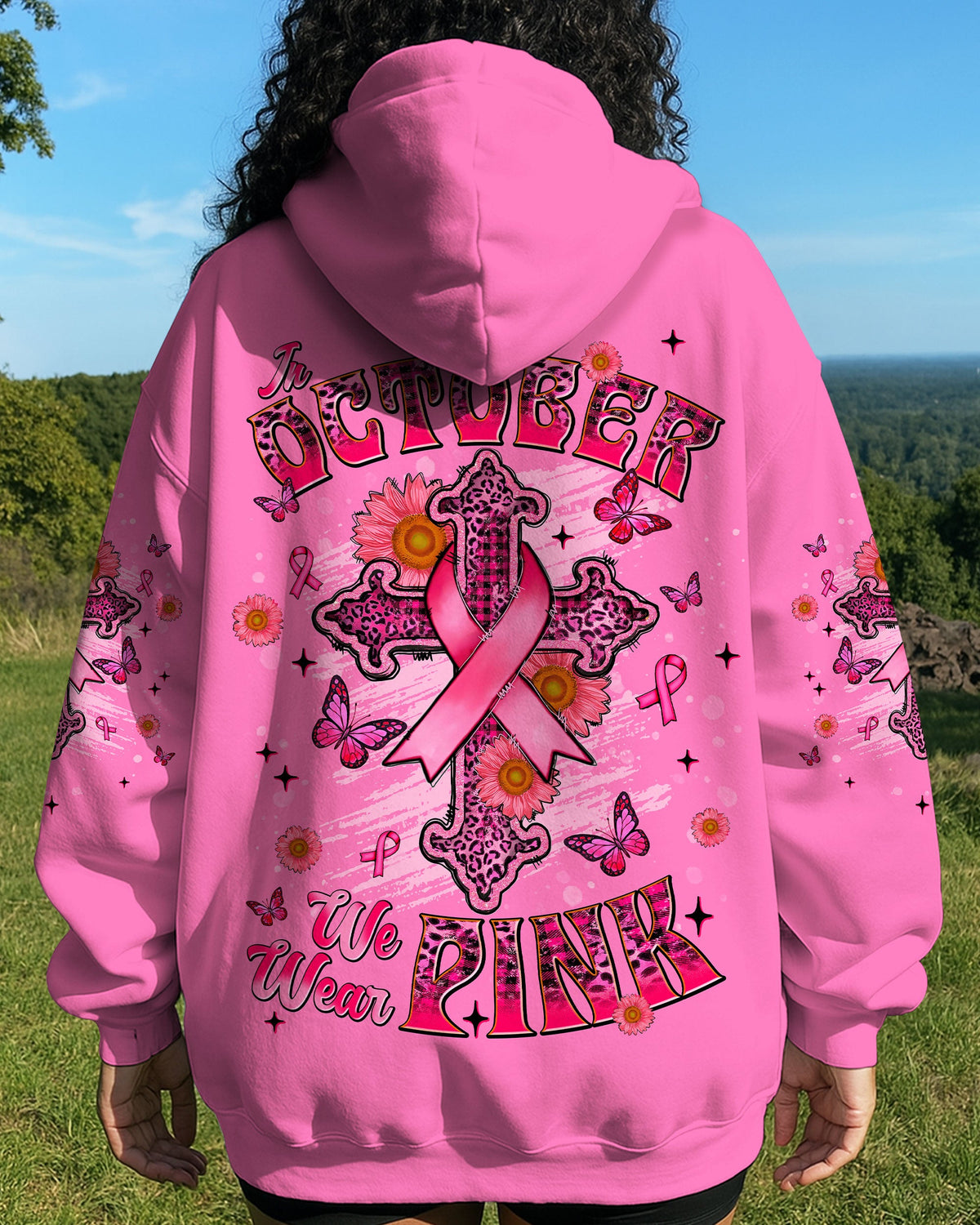 In October We Wear Pink Cross Women's All Over Print Shirt   - Tlnt0708251