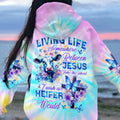 Living Life Somewhere Between Jesus Cow Women's All Over Print Shirt - Tltw1010232