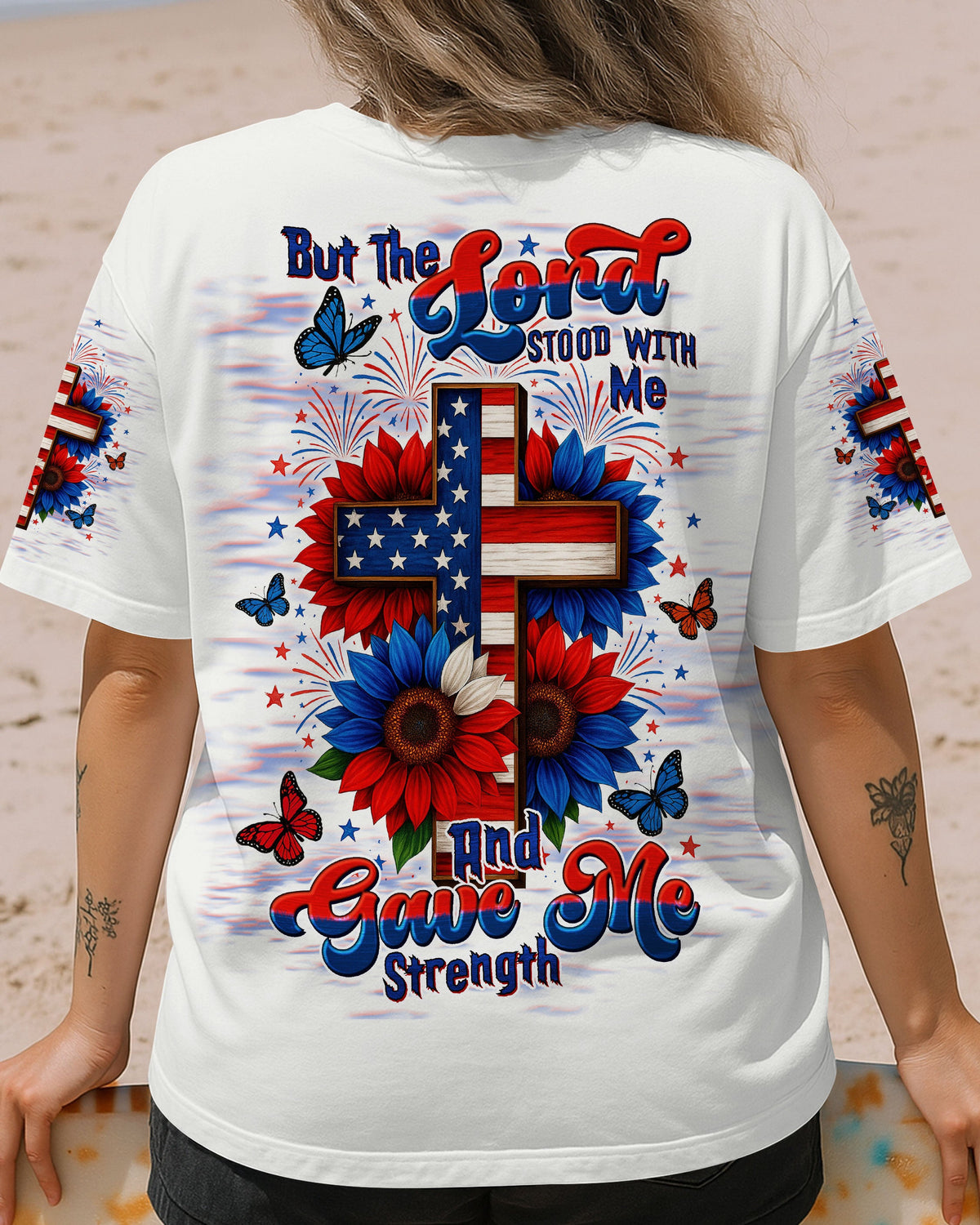 Lord Stood With Me Sunflower Cross Women's All Over Print Shirt - Tltw2705252