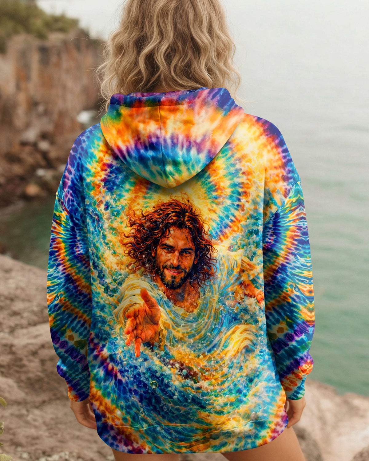 Saved By His Grace Jesus Water Swirl  Women's All Over Print Shirt  -  Tlnt2603262