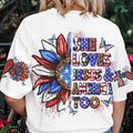 She Loves Jesus and America Women's All Over Print Shirt - Yhln0307234