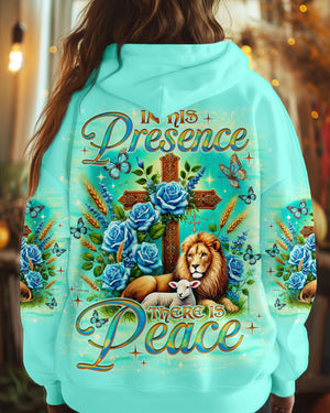 In His Presence There Is Peace Lion Lamb Women's All Over Print Shirt - Tlno2001252