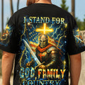 I Stand For God Family Country Men's All Over Print Shirt - Yhhn1704254