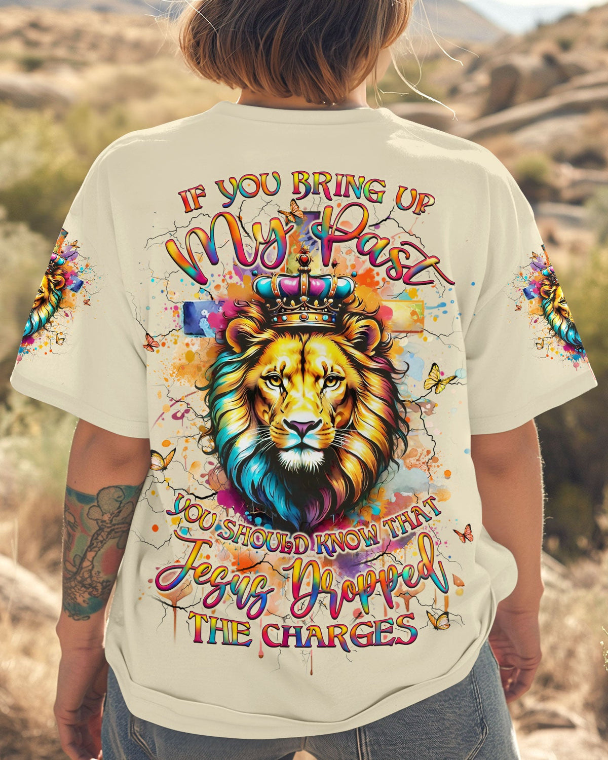 Jesus Dropped The Charges Lion Women's All Over Print Shirt - Yhlt0404253