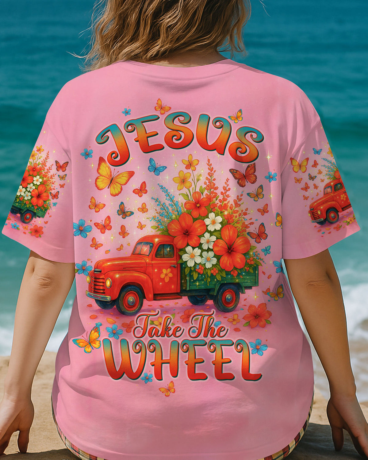 Jesus Take The Wheel Women's All Over Print Shirt   - Tltw1504254