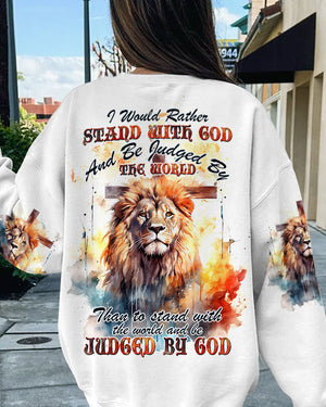 I Would Rather Stand With God Painting Lion Women's All Over Print Shirt - Tltw0410233