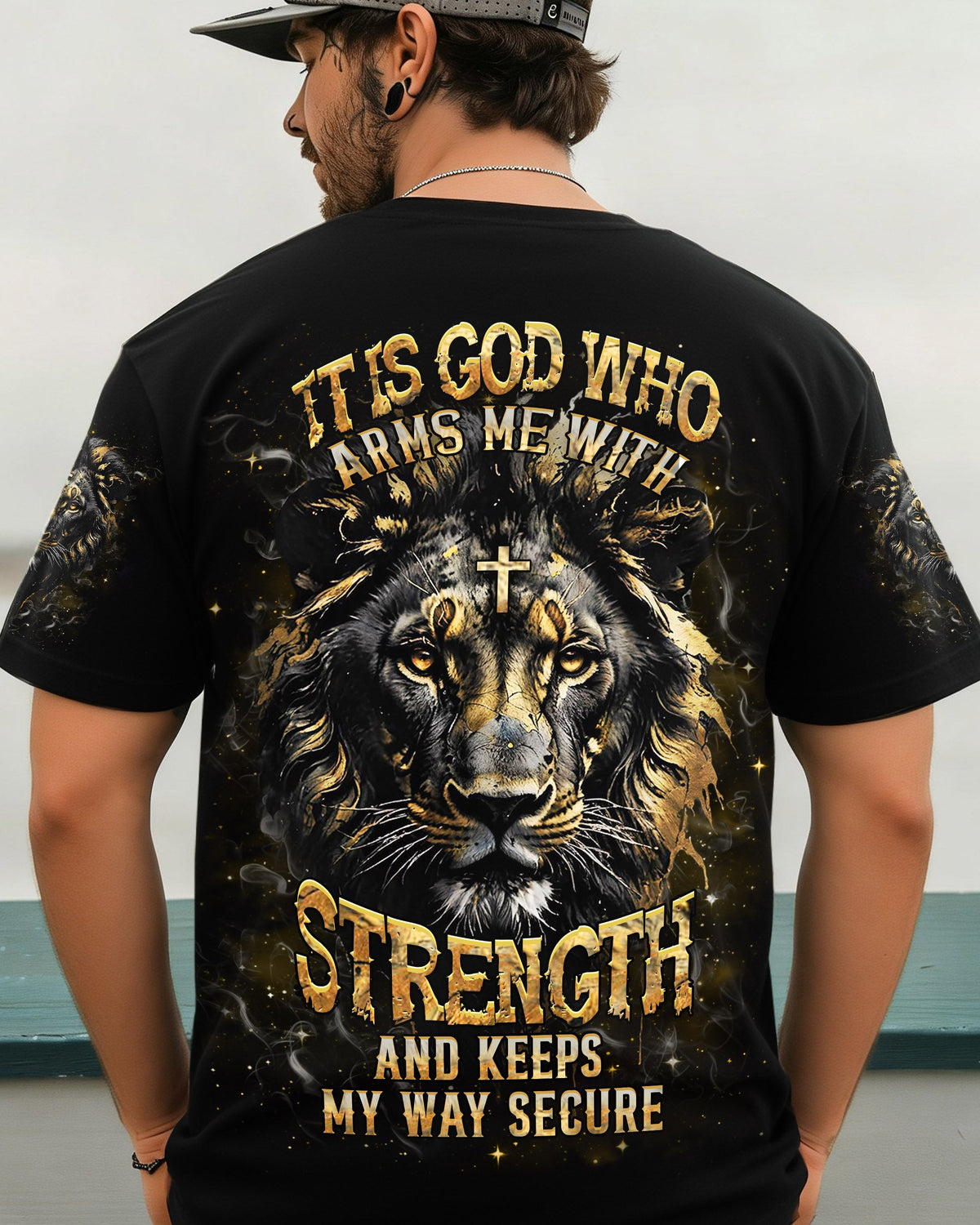 It Is God Who Arms Me With Strength Lion Men's All Over Print Shirt - Tlhn1203261
