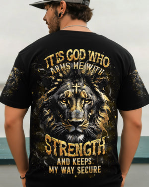 It Is God Who Arms Me With Strength Lion Men's All Over Print Shirt - Tlhn1203261