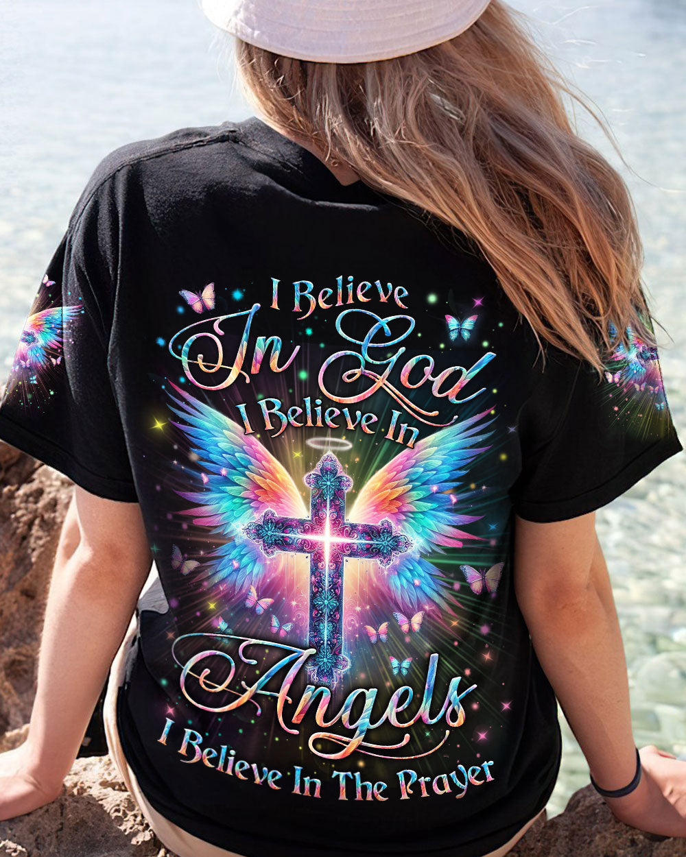 I Believe In God I Believe In Angels Women's All Over Print Shirt - Yhln1901242