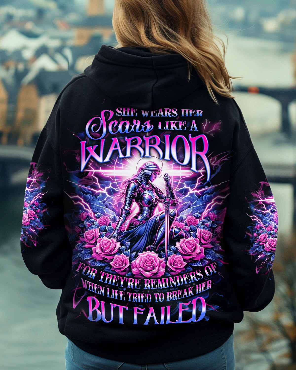 She Wears Her Scars Like A Warrior Women's All Over Print Shirt - Yhlt0612241