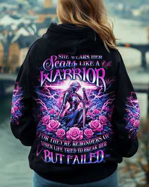 She Wears Her Scars Like A Warrior Women's All Over Print Shirt - Yhlt0612241
