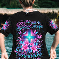 When God Steps In Miracles Happen Women's All Over Print Shirt - Yhdu1504244