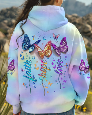 Faith Hope Love Butterfly Women's All Over Print Shirt - Yhlt3112242