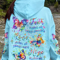 Faith Love Hope Butterfly Women's All Over Print Shirt - Yhlt2003243