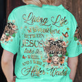 Living Life Somewhere Between Jesus Cow Women's All Over Print Shirt - Yhhg2109233