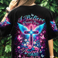 I Believe There Are Angels Among Us Cross Wings Women's All Over Print Shirt - Yhlt0204242