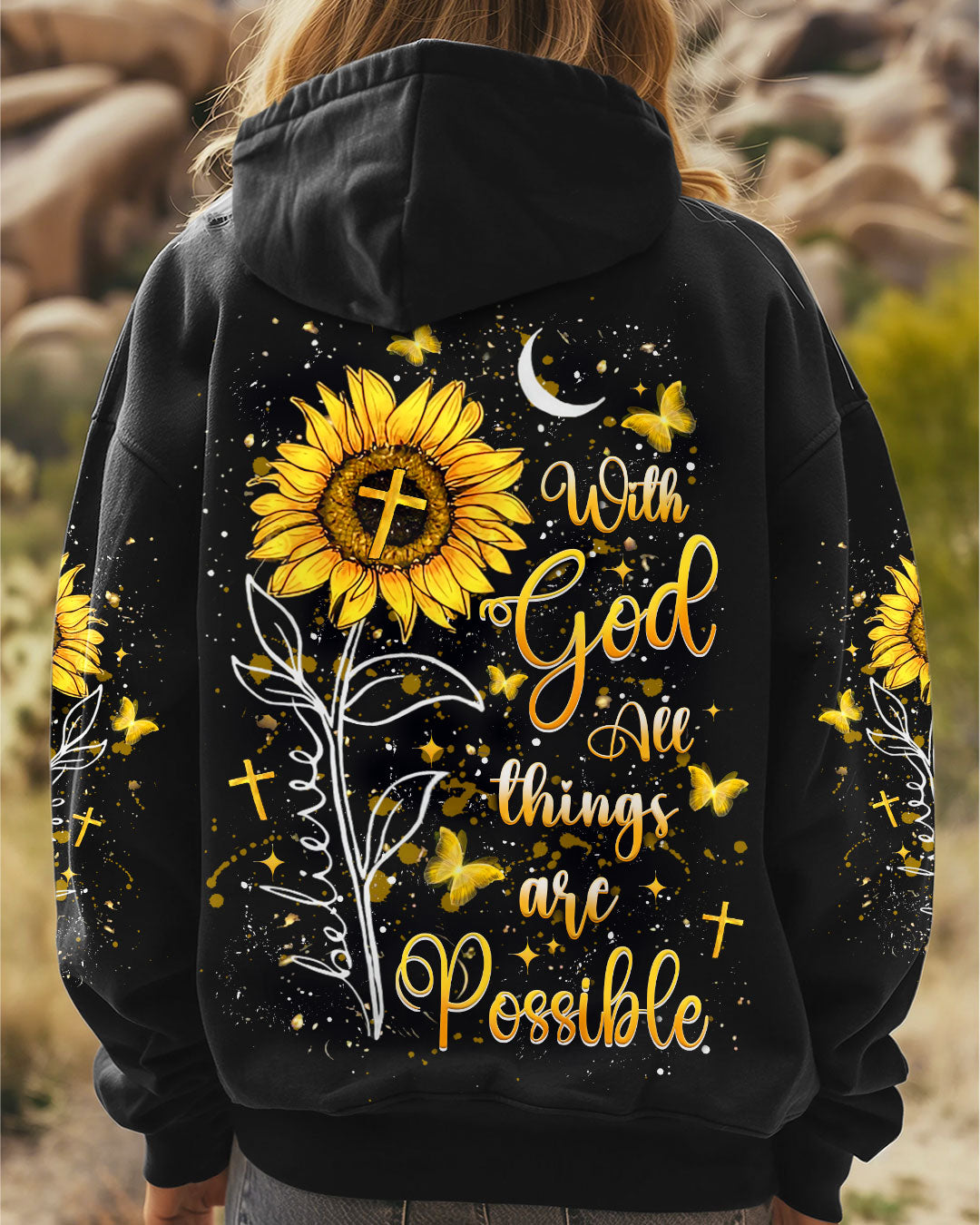 With God All Things Are Possible Sunflower Women's All Over Print Shirt - Yhlt3008243