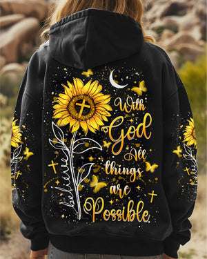 With God All Things Are Possible Sunflower Women's All Over Print Shirt - Yhlt3008243