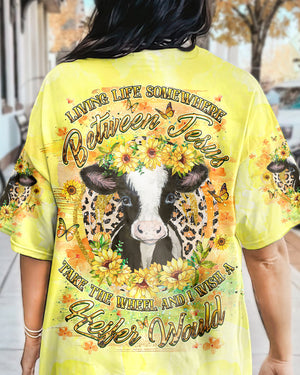 Living Life Somewhere Between Jesus Heifer Women's All Over Print Shirt - Yhhg0605243
