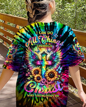I Can Do All Things Cross Tie Dye Women's All Over Print Shirt - Tltw0102244