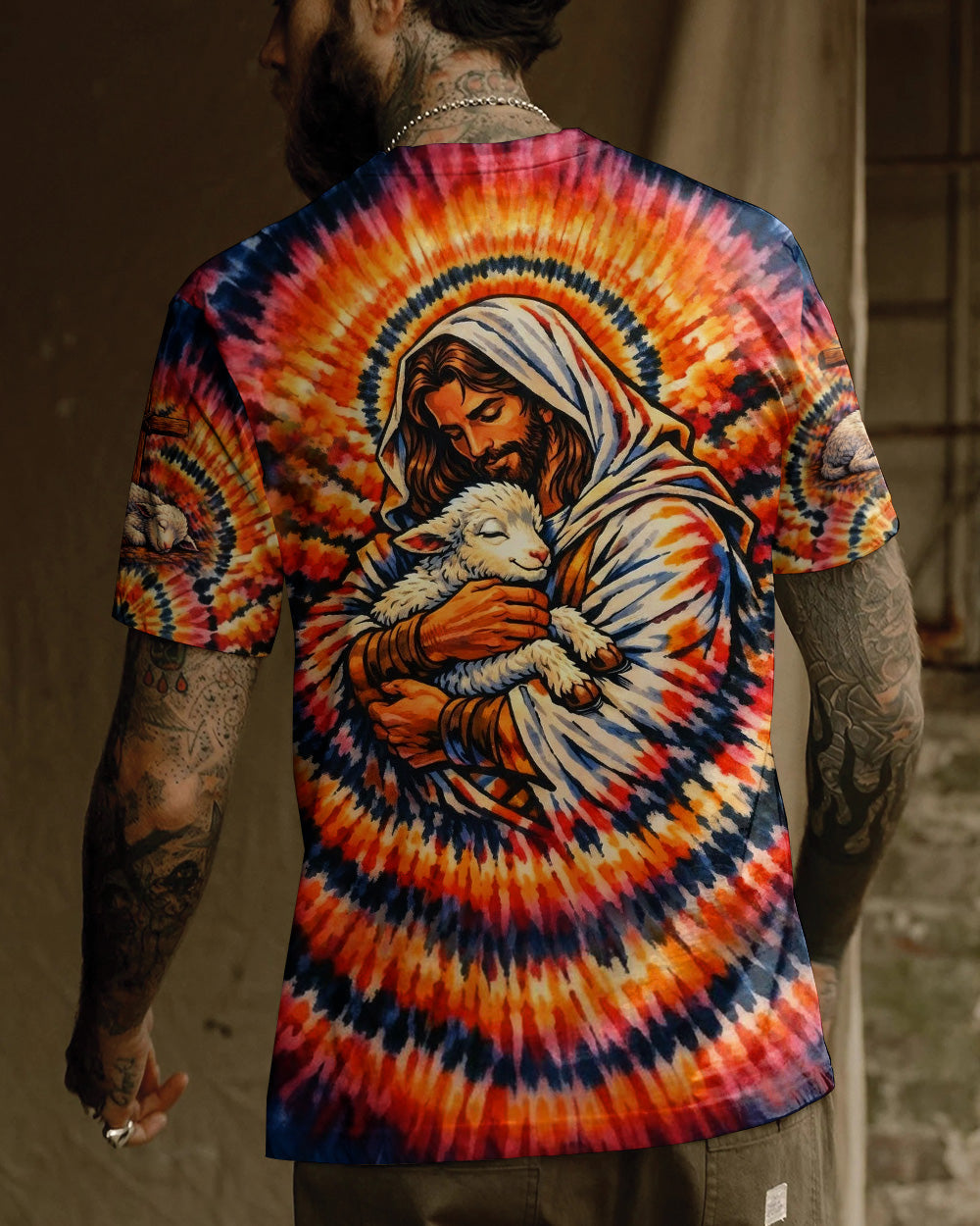 God And Lamb Swirl Men's All Over Print Shirt - Tlhn0503261