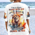 I Would Rather Stand With God Painting Lion Women's All Over Print Shirt - Tltw0410233