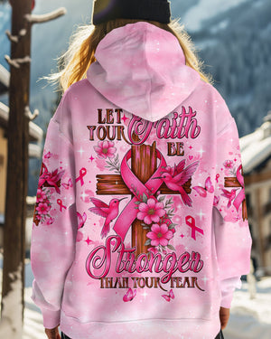Let Your Faith Be Bigger Than Your Fear Hummingbird Breast Cancer Women's All Over Print Shirt - Tltw1108252