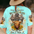 Living Life Somewhere Between Jesus Cow Women's All Over Print Shirt- Tltw2411233