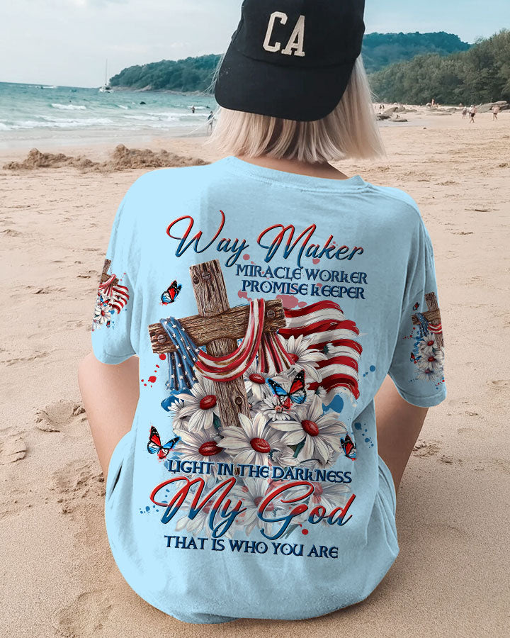 Way Maker Miracle Worker Flag Daisy Women's All Over Print Shirt - Tltw0407233