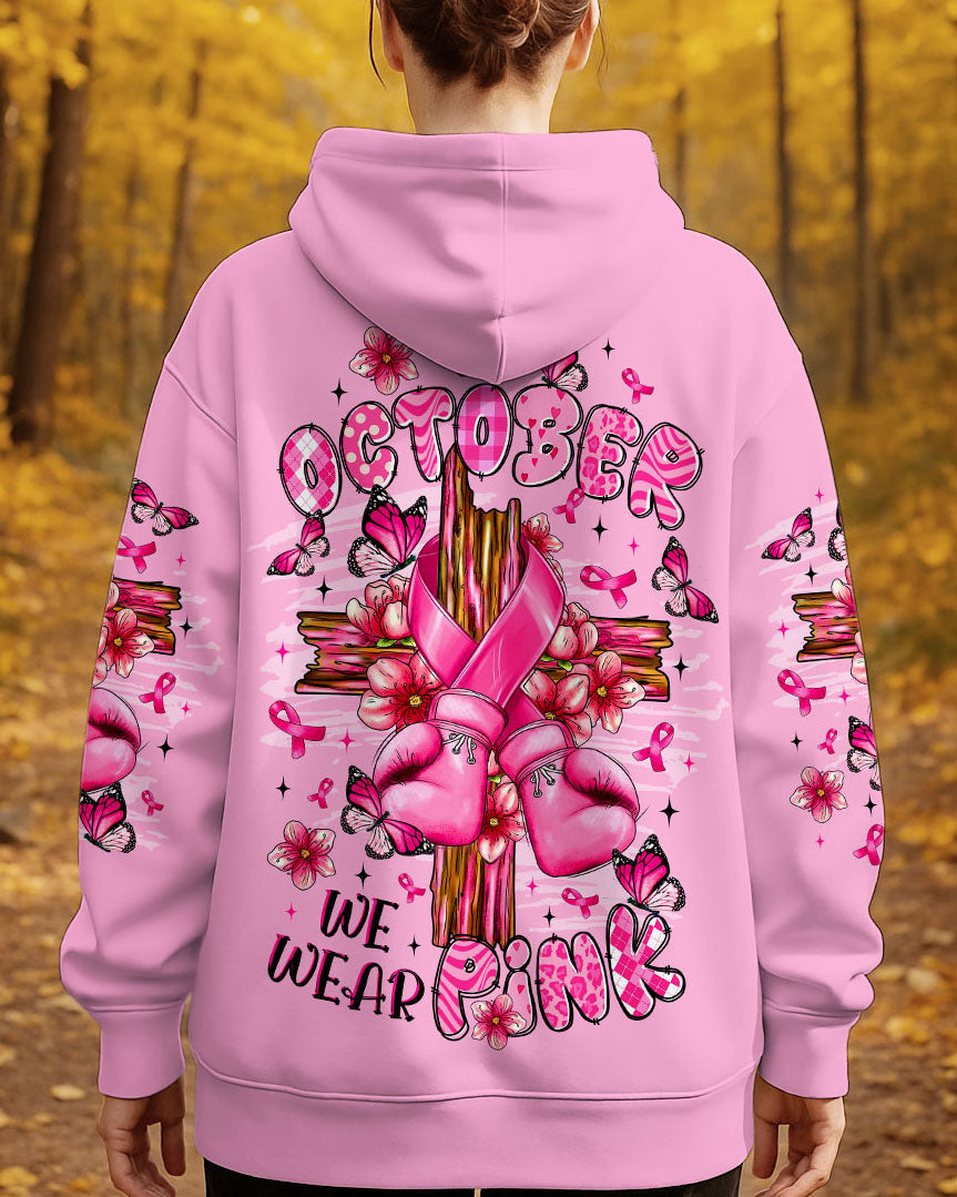 In October We Wear Pink Breast Cancer Awareness Women's All Over Print Shirt   - Tltr1108253