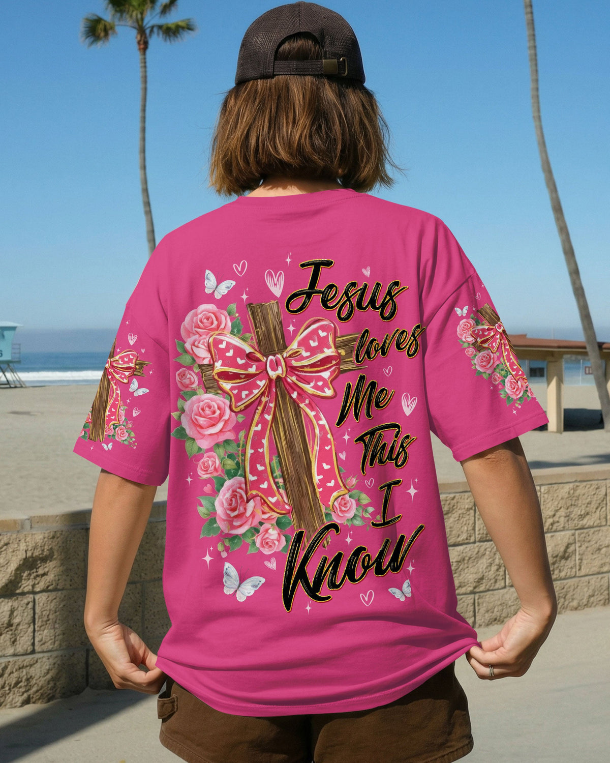 Jesus Loves Me This I Know Rose Coquette Women's All Over Print Shirt  - Tltw2912252