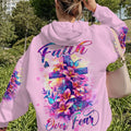 Faith Over Fear Cross Lilies Women's All Over Print Shirt - Tltw1503245