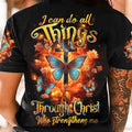 I Can Do All Things Through Christ Butterfly Cross Women's All Over Print Shirt - Tltw1410234