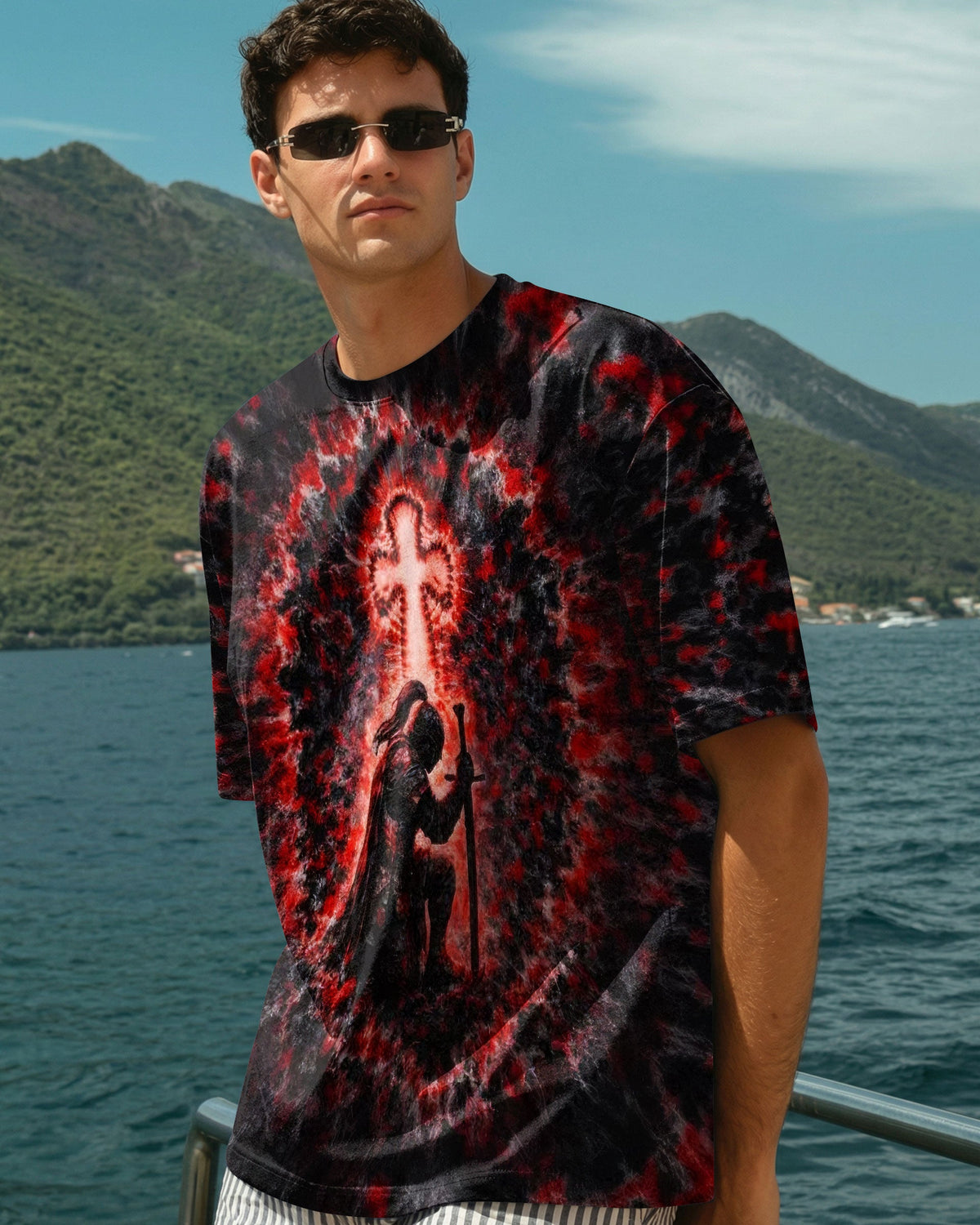Warrior Cross Swirl Men's All Over Print Shirt  - Tltw1401263
