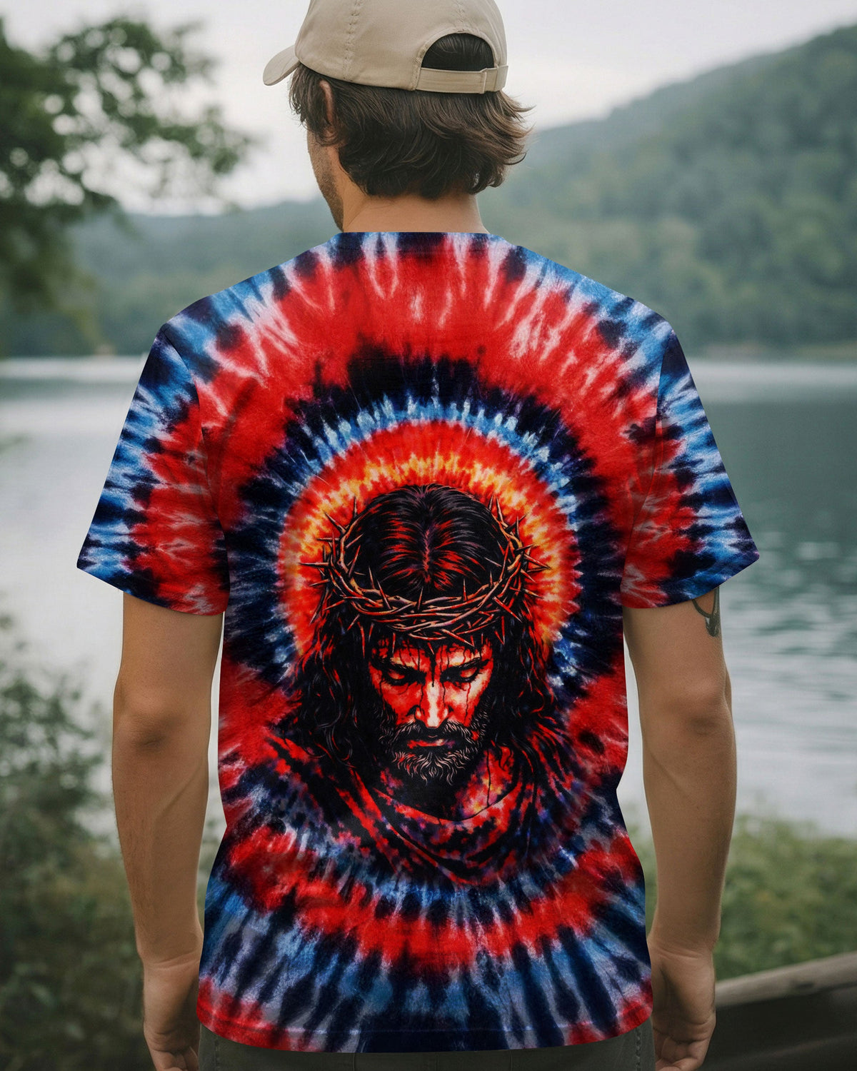 Jesus Halo Of Faith Swirl Men's All Over Print Shirt  -   Tltw1203263
