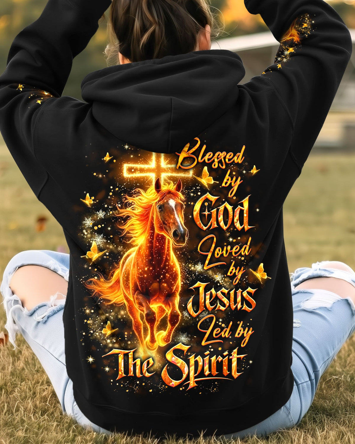 Blessed By God Loved By Jesus Horse Women's All Over Print Shirt - Yhlt3001261