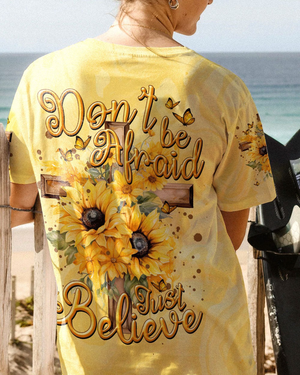 Just Believe Sunflowers Women's All Over Print Shirt - Tytm2606232