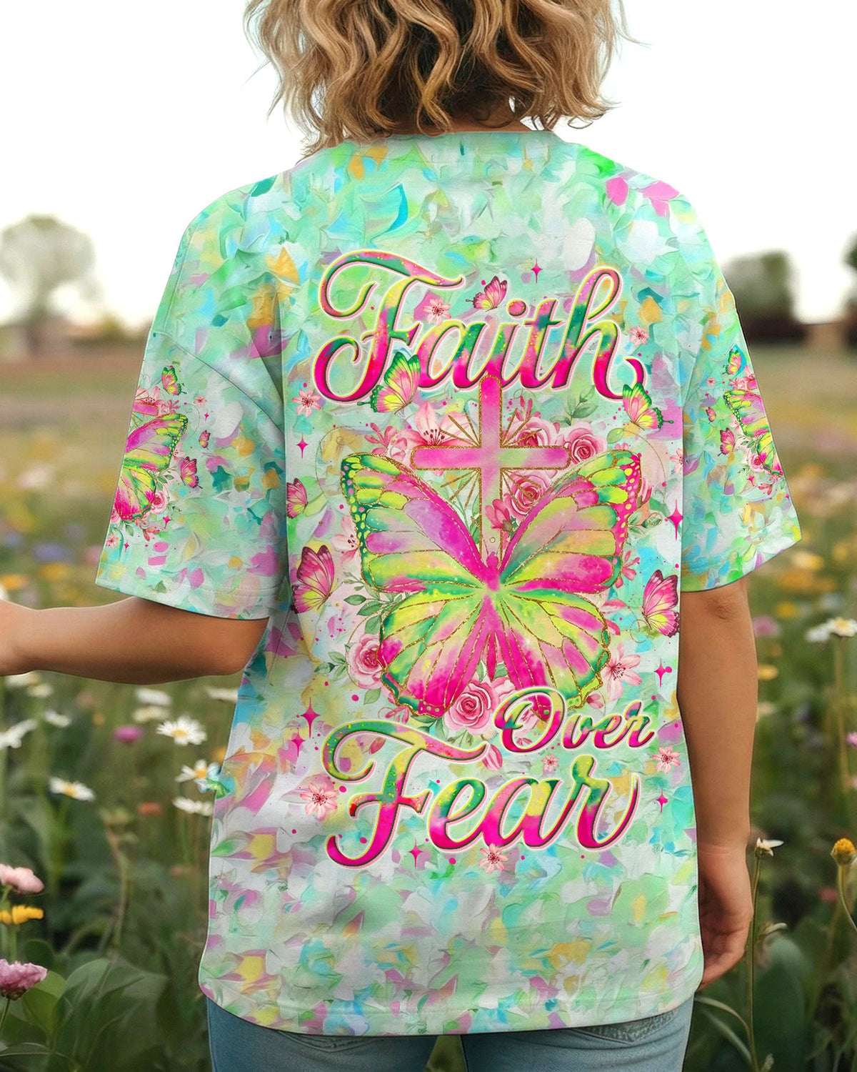 Faith Over Fear Women's All Over Print Shirt - Yhlt0801262