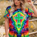 Radiant Psychedelic Cross Women's All Over Print Shirt - Yhlt1201262