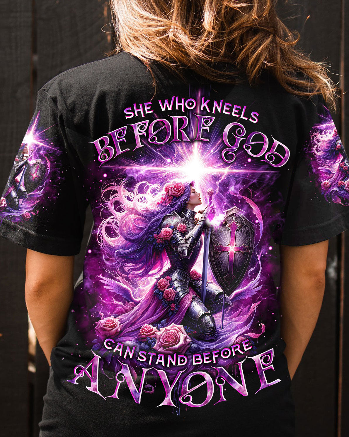 She Who Kneels Before God Warrior Women's All Over Print Shirt - Tlno1901243