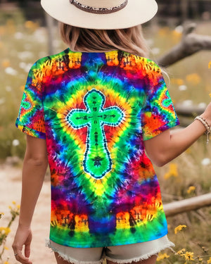 Radiant Psychedelic Cross Women's All Over Print Shirt - Yhlt1201262