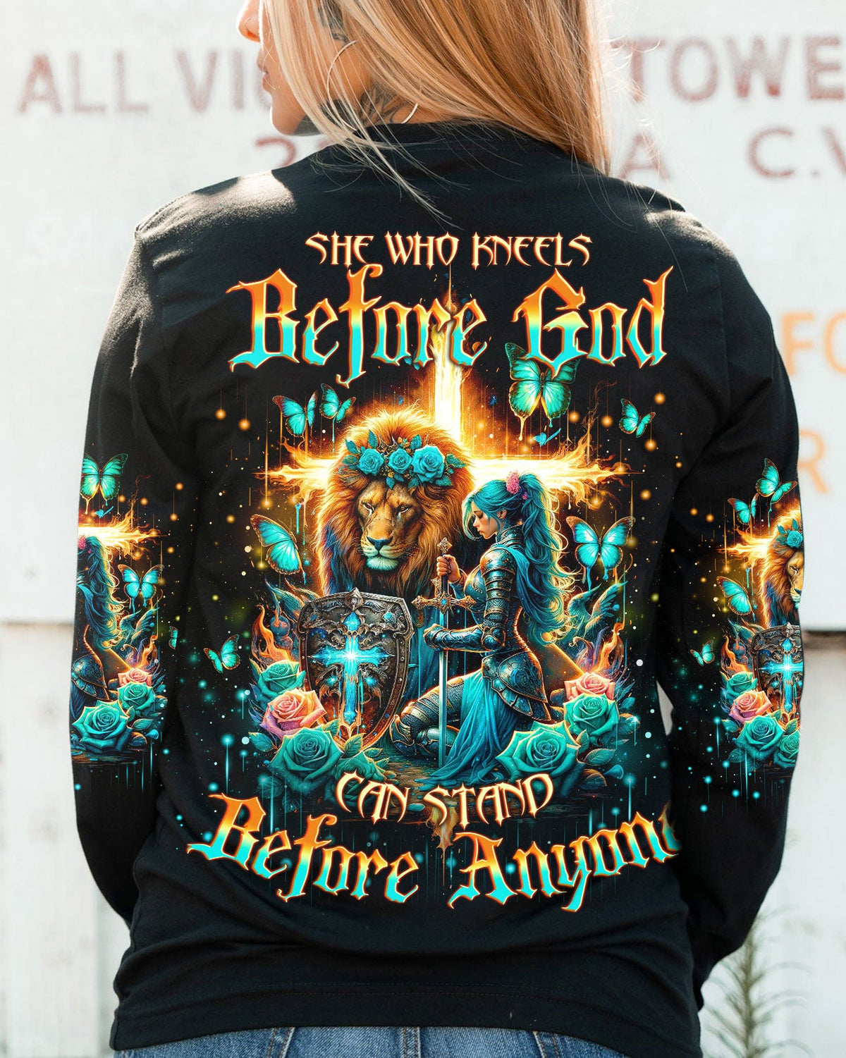 She Who Kneels Before God Lion Warrior Women's All Over Print Shirt - Tlno0102244