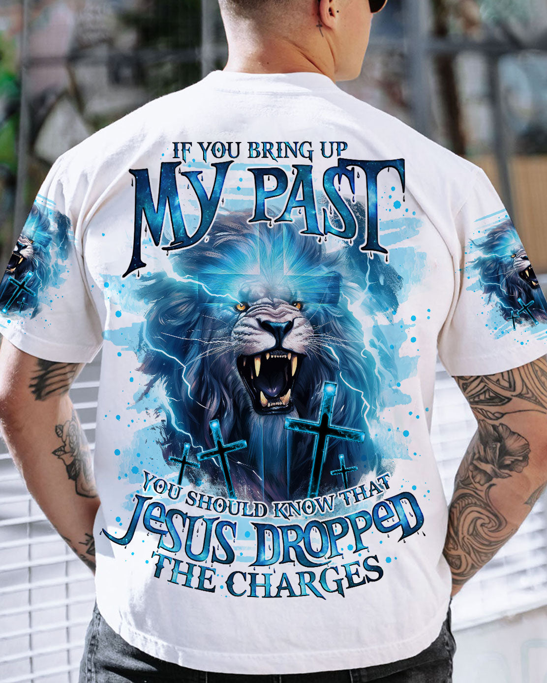 Jesus Dropped The Charges Lion Men's All Over Print Shirt - Tlno0506244