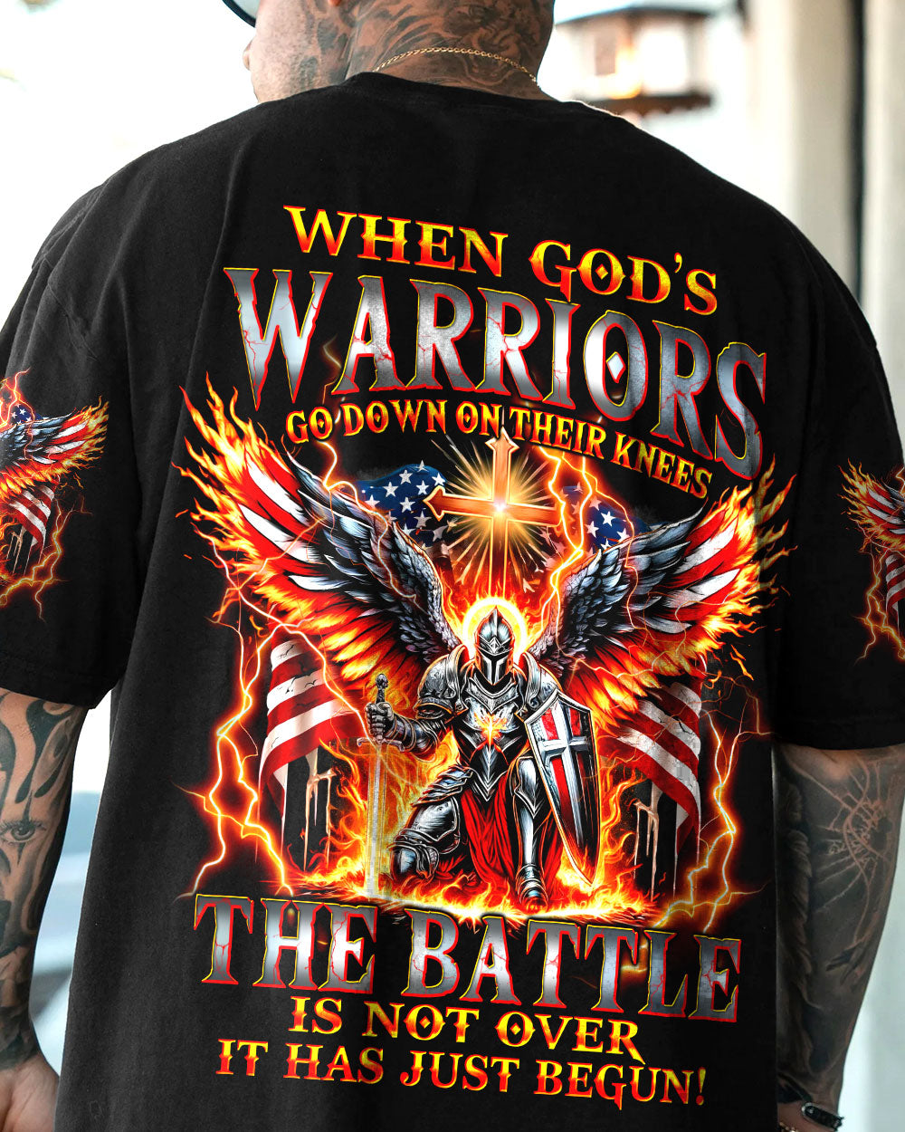 When God's Warriors Go Down On Their Knees Men's All Over Print Shirt - Tytm1206242