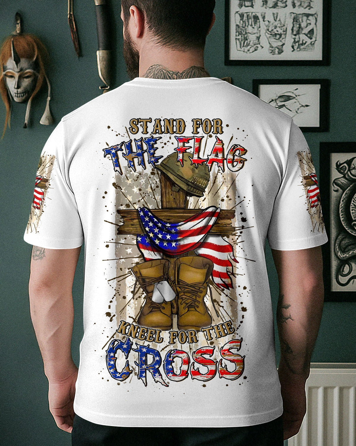 Stand For The Flag Kneel For The Cross Men's All Over Print Shirt - Yhln2305251