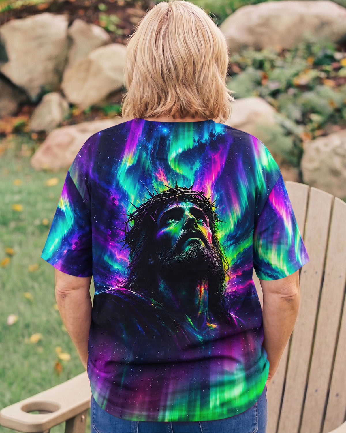 Jesus Under The Aurora Women's All Over Print Shirt - Tlno0907261